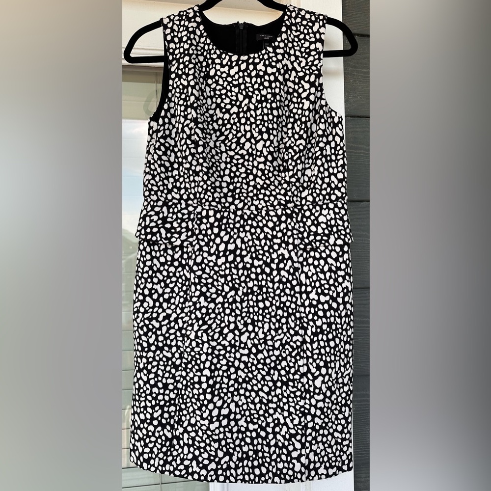 Ann Taylor sleeveless dress - 12 petite - black and white